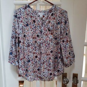 Liz Claiborne blouse, Size PL, muti-color in the reds